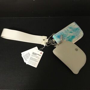 lululemon dual pouch wristlet iridescent and bone